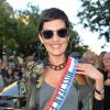 Cristina Cordula - Arrivées au dernier défilé de mode "Jean-Paul Gaultier", collection prêt-à-porter printemps-été 2015, au Grand Rex à Paris. Le 27 septembre 2014.