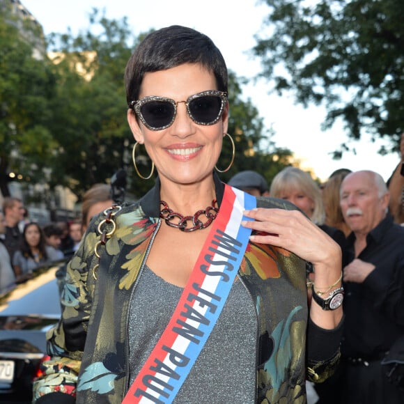 Cristina Cordula - Arrivées au dernier défilé de mode "Jean-Paul Gaultier", collection prêt-à-porter printemps-été 2015, au Grand Rex à Paris. Le 27 septembre 2014.