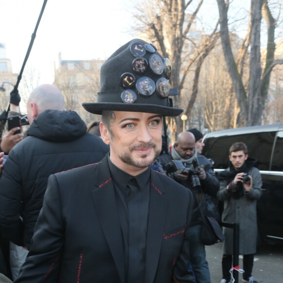 Boy George - Arrivées au défilé de mode "Dior Homme", collection Hommes Automne-Hiver 2017/2018 au Grand Palais à Paris. Le 21 janvier 2017