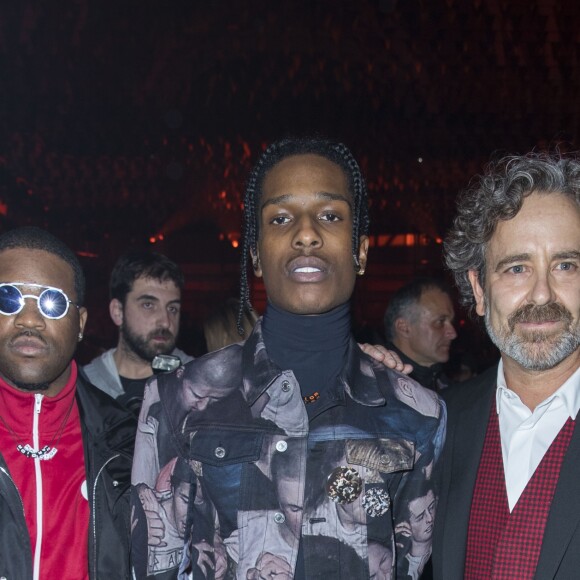 ASAP Ferg, ASAP Rocky et Dan Witz - Front Row au défilé de mode "Dior Homme", collection Hommes Automne-Hiver 2017/2018 au Grand Palais à Paris. Le 21 janvier 2017