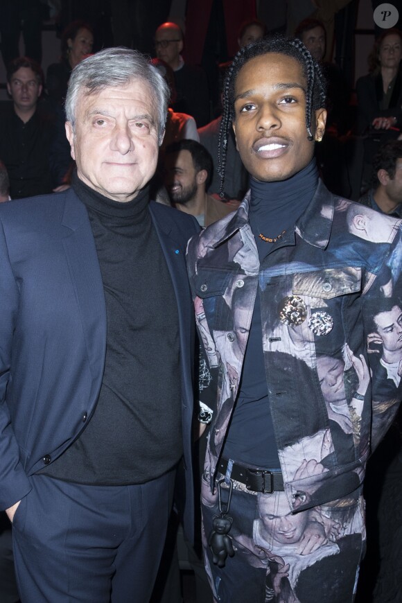Sidney Toledano et ASAP Rocky - Front Row au défilé de mode "Dior Homme", collection Hommes Automne-Hiver 2017/2018 au Grand Palais à Paris. Le 21 janvier 2017
