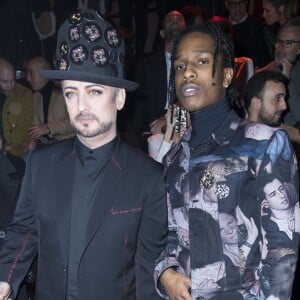 Boy George et ASAP Rocky - Front Row au défilé de mode "Dior Homme", collection Hommes Automne-Hiver 2017/2018 au Grand Palais à Paris. Le 21 janvier 2017