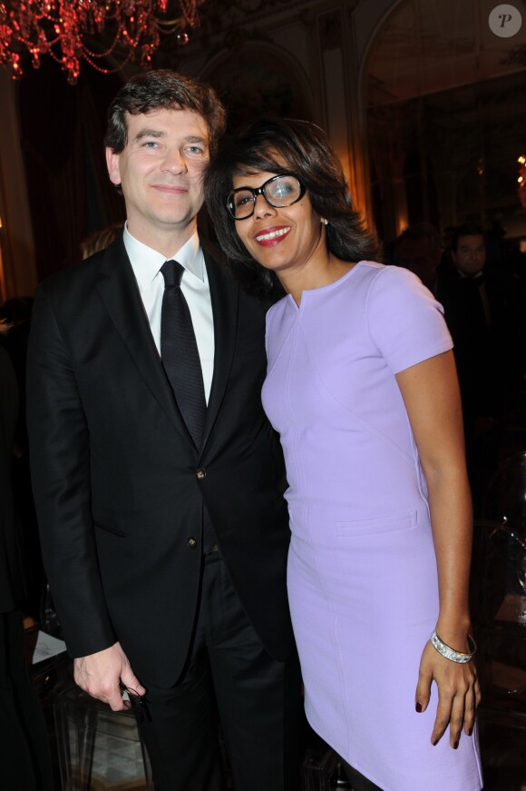 Arnaud Montebourg et Audrey Pulvar lors de la soirée GQ des hommes de l'année au Ritz à Paris, le 18 janvier 2012