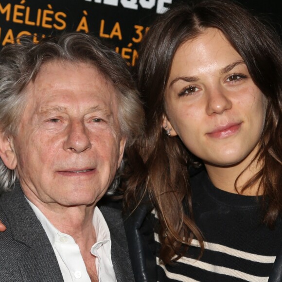 Roman Polanski, parrain de l'exposition, avec sa fille Morgane lors du vernissage de l'exposition "De Meliès à la 3D, La Machine Cinéma' à la Cinémathèque Française de Paris, France, le 3 octobre 2016. © Denis Guignebourg/Bestimage