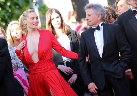 Emmanuelle Seigner, sa fille Morgane Polanski et Roman Polanski lors du 66e festival du film de Cannes. Le 25 mai 2013