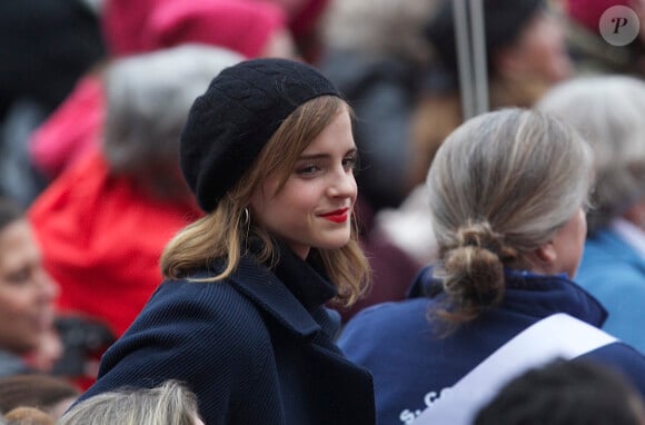 Emma Watson lors de la ‘marche des femmes' contre Trump à Washington, le 21 janvier 2017. © Morgan Dessales/Bestimage