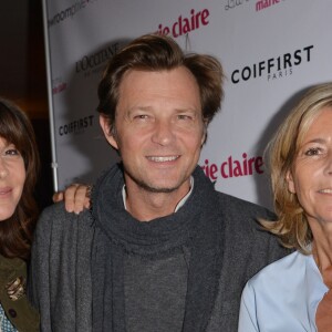 Tina Kieffer, Laurent Delahousse, Claire Chazal à la conférence de presse de la Flamme Marie Claire à l'hôtel Marois dans les salons France-Amériques à Paris le 14 juin 2016.