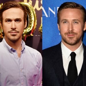 Ryan Gosling en cire Vs. Ryan Gosling en chair et en os. Oui, il n'y a pas photo.