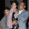 Jay-Z, Beyonce Knowles et Blue Ivy Carter à la première d'"Annie" à New York, le 7 décembre 2014.
