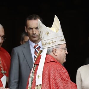 Le prince Albert II de Monaco et la princesse Charlene quittant la cathédrale de Monaco après la messe de la fête de sainte Dévote à Monaco, le 27 janvier 2017. © Jean-Charles Vinaj/Pool restreint Monaco/Bestimage