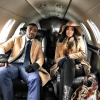 Ray J et Princess Love dans un jet privé en direction de Paris pour renouveller leurs voeux de mariage. Photo publiée sur Instagram à la fin du mois de janvier 2017