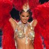 La sublime Iris Mittenaere (Miss France 2016) dans un costume ultra sexy de danseuse du Moulin Rouge lors de l'élection de Miss Univers 2017 à la salle omnisports Mall of Asia Arena à Pasay, Chili, le 26 janvier 2017.