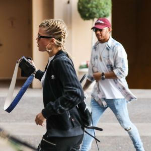 Sofia Richie et Lewis Hamilton ont dîné au restaurant Sugarfish puis se sont rendues à l'hôtel Montage Beverly Hills. Beverly Hills, le 30 janvier 2017.
