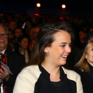 Pauline Ducruet, portant pour la première fois en public une de ses créations (son manteau), le 22 janvier 2017 lors d'une représentation du 41e Festival International du Cirque de Monte-Carlo. © Olivier Huitel/Pool Restreint Monaco/Bestimage