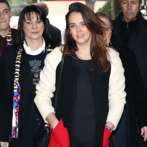 Pauline Ducruet, portant pour la première fois en public une de ses créations (son manteau), le 22 janvier 2017 lors d'une représentation du 41e Festival International du Cirque de Monte-Carlo. © Olivier Huitel/Pool Restreint Monaco/Bestimage