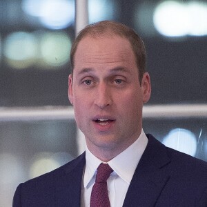 Le prince William, ici lors de son discours passionné, et la duchesse Catherine de Cambridge avaient rendez-vous à Londres dans la soirée du 6 février 2017 avec des journalistes santé de la Guild of Health Writers à l'occasion d'une conférence sur le thème "L'épidémie d'anxiété", en lien avec l'action de leur campagne Heads Together en faveur de la santé mentale.