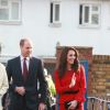 Le prince William et la duchesse Catherine de Cambridge lors de leur visite à l'école primaire Mitchell Brook à Londres le 6 février 2017 pour le lancement de la Semaine de la santé mentale des enfants.