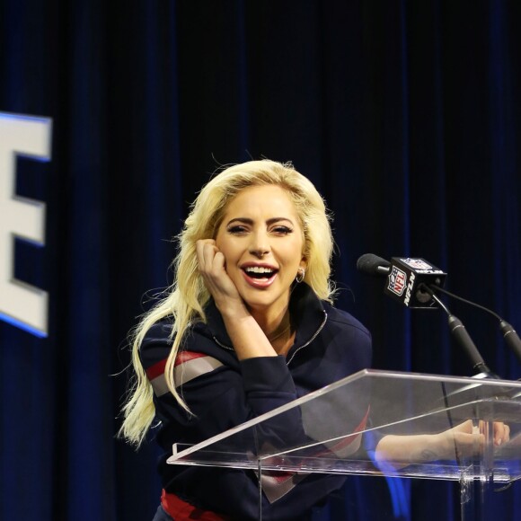 La chanteuse Lady Gaga lors de la conférence de presse pour le Super Bowl LI Half-Time au George R Brown Convention Centre à Houston, le 2 février 2017.