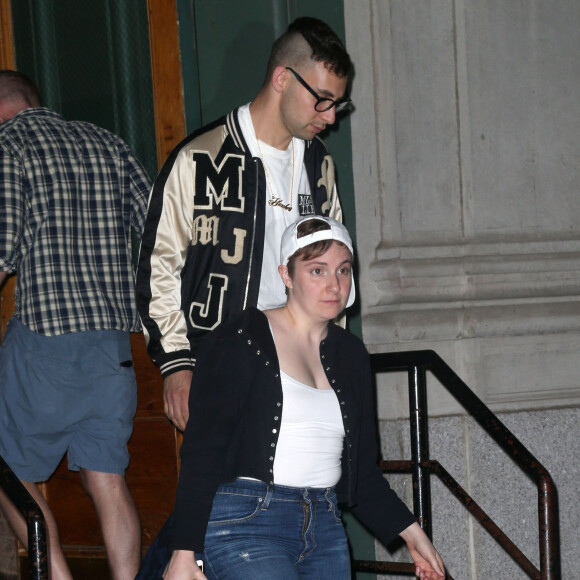 Lena Dunham et son petit ami Jack Antonoff  à la sortie de chez Taylor Swift à New York, le 28 mai 2015.