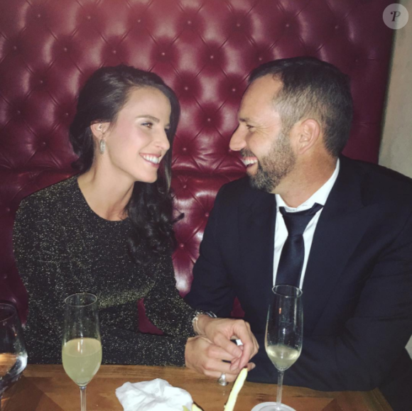 Sergio Garcia et Angela Akins se sont fiancés lors du nouvel an 2017. Photo Instagram, à Crans Montana (Suisse) en décembre 2016.
