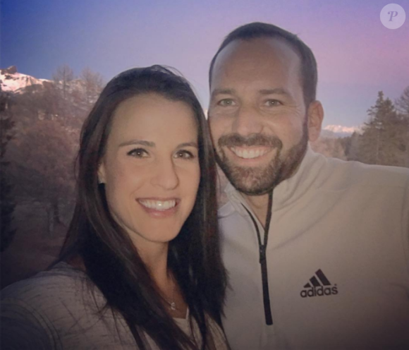 Sergio Garcia et Angela Akins, ici à Crans Montana en décembre 2016, se sont fiancés lors du nouvel an 2017. Photo Instagram.