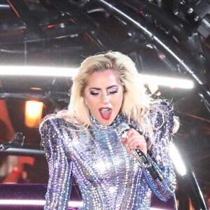 Lady Gaga en concert lors du Super Bowl au stade NRG à Houston, Texas, Etats-Unis, le 5 février 2017.