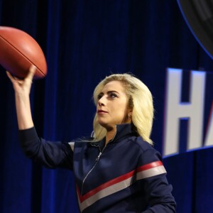 La chanteuse Lady Gaga lors de la conférence de presse pour le Super Bowl LI Half-Time au George R Brown Convention Centre à Houston, le 2 février 2017