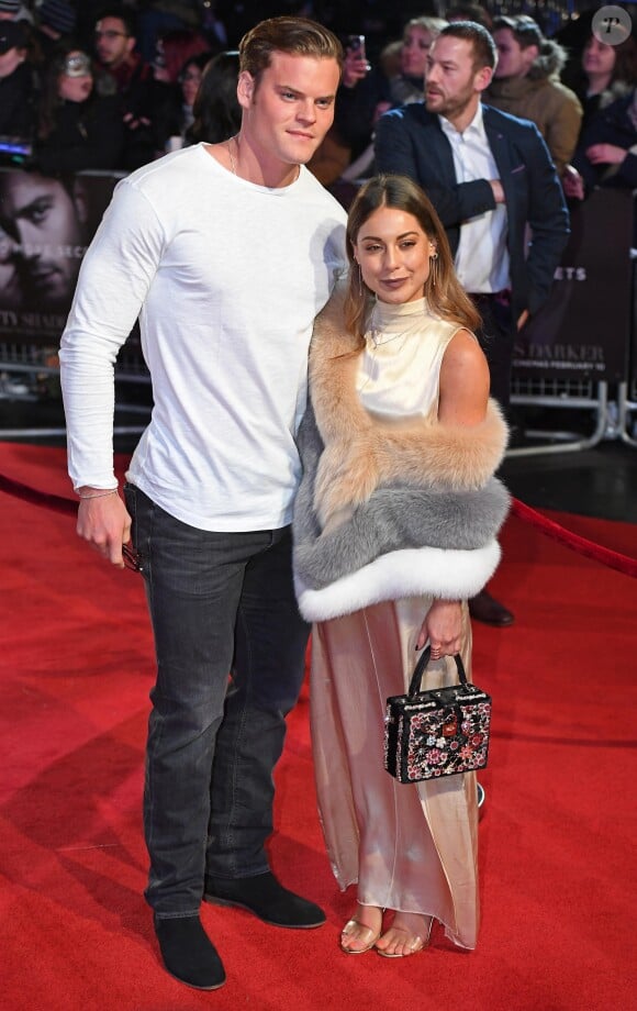 Ryan Libbey et sa compagne Louise Thompson à la première de ‘Cinquante nuances plus sombres' à Odeon Leicester Square à Londres, le 9 février 2017
