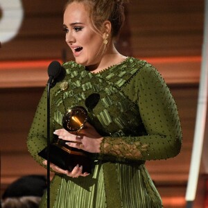 Adele à la 59ème soirée annuelle des Grammy Awards au Staples Center de Los Angeles, le 12 février 2017.