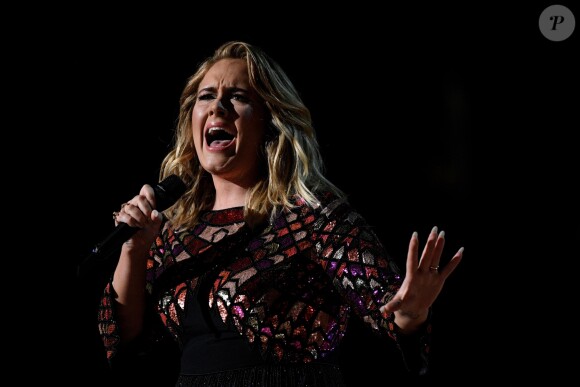 Adele à la 59ème soirée annuelle des Grammy Awards au Staples Center de Los Angeles, le 12 février 2017.