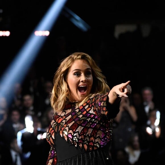 Adele à la 59ème soirée annuelle des Grammy Awards au Staples Center de Los Angeles, le 12 février 2017.