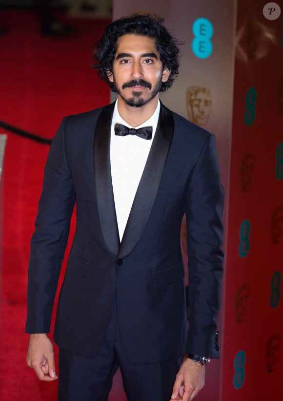 Dev Patel - Arrivée des people à la cérémonie des British Academy Film Awards (BAFTA) au Royal Albert Hall à Londres, le 12 février 2017.