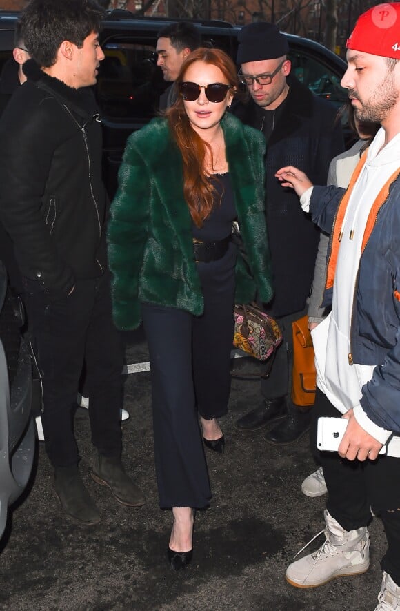 Lindsay Lohan à New York pendant la Fashion Week, le 13 février 2017