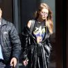 Gigi Hadid porte un t-shirt à l'effigie de son compagnon pour la Saint Valentin à New York le 14 février 2017.