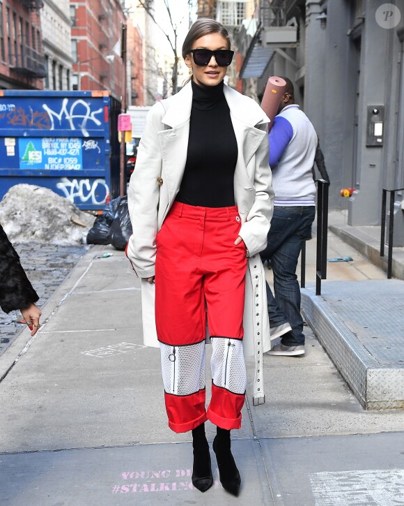 Gigi Hadid est très occupée cette semaine avec la fashion week de New York. Elle court les défilés de mode. Le 13 février 2017 © CPA / Bestimage
