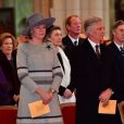 La reine Mathilde et le roi Philippe de Belgique - La famille royale de Belgique lors de la cérémonie de l'Eucharistie en mémoire des membres défunts de la famille royale à Bruxelles. Le 17 février 2017