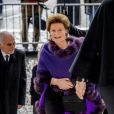 La princesse Margaretha de Luxembourg - Arrivées de la famille royale de Belgique lors de la cérémonie de l'Eucharistie en mémoire des membres défunts de la famille royale à Bruxelles. Le 17 février 2017
