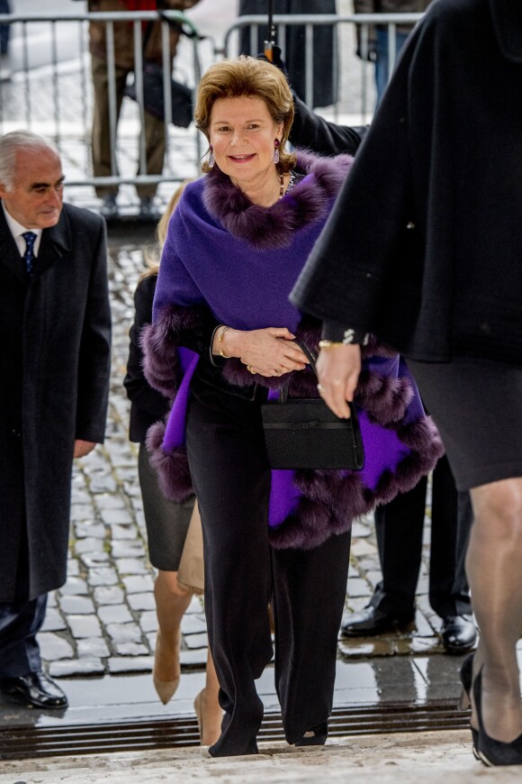 La princesse Margaretha de Luxembourg - Arrivées de la famille royale de Belgique lors de la cérémonie de l'Eucharistie en mémoire des membres défunts de la famille royale à Bruxelles. Le 17 février 2017