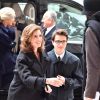 La princesse Maria-Esméralda de Belgique et son fils Leopoldo Moncada - Arrivées de la famille royale de Belgique lors de la cérémonie de l'Eucharistie en mémoire des membres défunts de la famille royale à Bruxelles. Le 17 février 2017