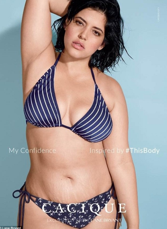 Denise Bidot fière de ses vergetures dans la campagne de publicité pour la marque de lingerie Lane Bryant qui figure dans la nouvelle édition du magazine Sports Illustrated Swimsuit datée du mois de mars 2017