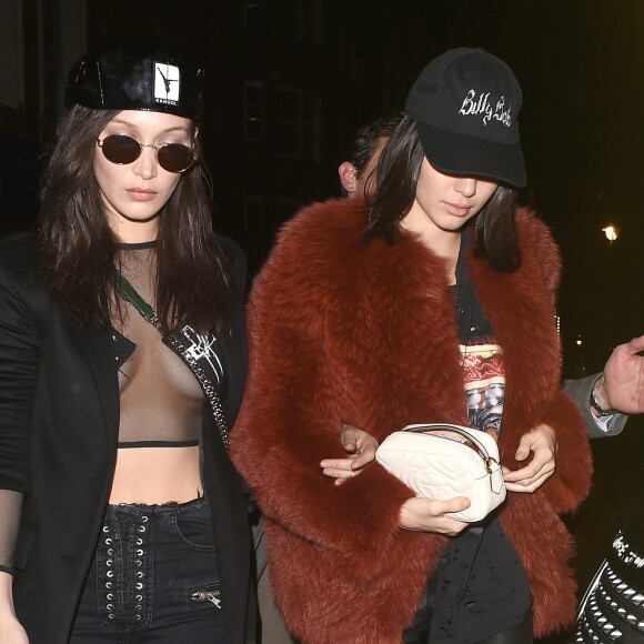 Kendall Jenner et Bella Hadid vont dîner au restaurant Sexy Fish de Londres le 18 février 2017.
