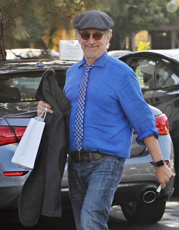 Exclusif - Steven Spielberg à la sortie d'un rendez-vous d'affaires à Santa Monica, le 3 juin 2016