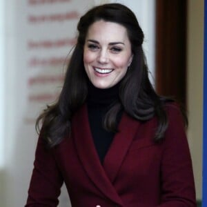 Kate Middleton, duchesse de Cambridge, en visite au Pays de Galles le 22 février 2017 pour son premier engagement en tant que marraine de l'association Action for Children, rôle qu'elle a hérité en décembre 2016 de la reine Elizabeth II.