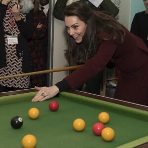 Kate Middleton, duchesse de Cambridge, en visite au Pays de Galles le 22 février 2017 pour son premier engagement en tant que marraine de l'association Action for Children, rôle qu'elle a hérité en décembre 2016 de la reine Elizabeth II.