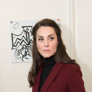 Kate Middleton, duchesse de Cambridge, en visite au Pays de Galles le 22 février 2017 pour son premier engagement en tant que marraine de l'association Action for Children, rôle qu'elle a hérité en décembre 2016 de la reine Elizabeth II.