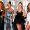 Perrie Edwards, Jesy Nelson, Jade Thirlwall, Leigh-Anne Pinnock, aka Little Mix, arrivant aux Brit Awards 2017 à Londres, le 22 février 2017.