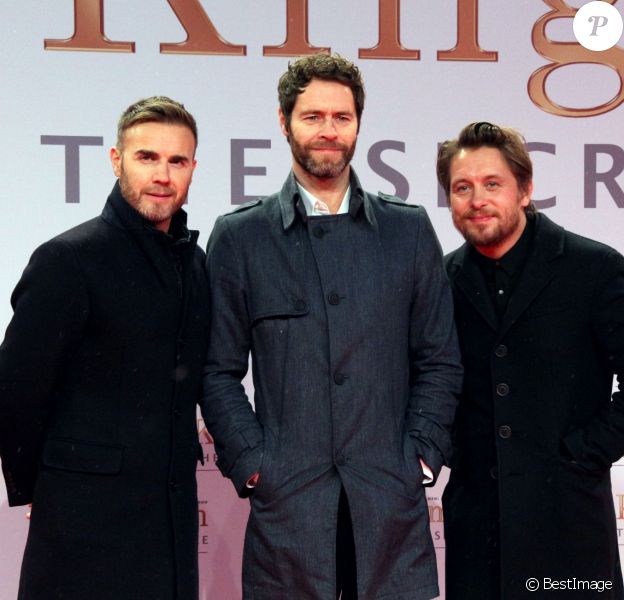 Gary Barlow, Howard Donald et Mark Owen du groupe "Take That" à la Première du film "Kingsman : Services secrets" à Berlin. Le 3 février 2015