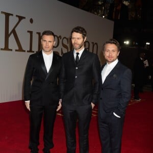 Gary Barlow, Howard Donald, Mark Owen du groupe Take That à l'Avant-première mondiale du film "Kingsman : Services secrets" à Londres, le 14 janvier 2015