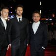 Gary Barlow, Howard Donald, Mark Owen du groupe Take That à la Première mondiale du film "Kingsman : Services secrets" (Kingsman - The Secret Service) à Londres, le 14 janvier 2015.