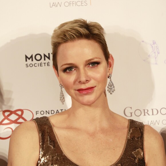 La princesse Charlene de Monaco - Photocall de la soirée de gala de L'AMREF Flying Doctors à Monaco le 24 février 2017.